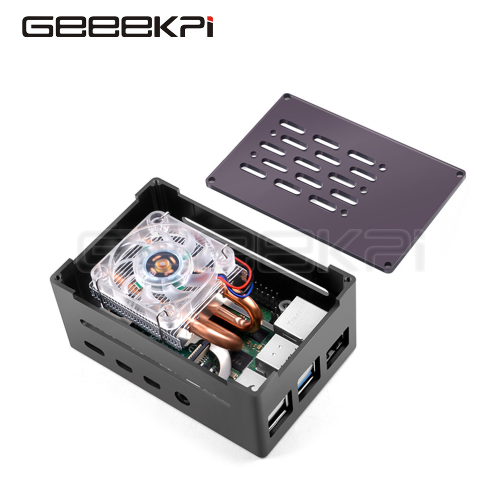 Argon One V3 M.2 Nvme Case - GeeekPi 알루미늄 브릭 케이스 블랙 쉘(라즈베리